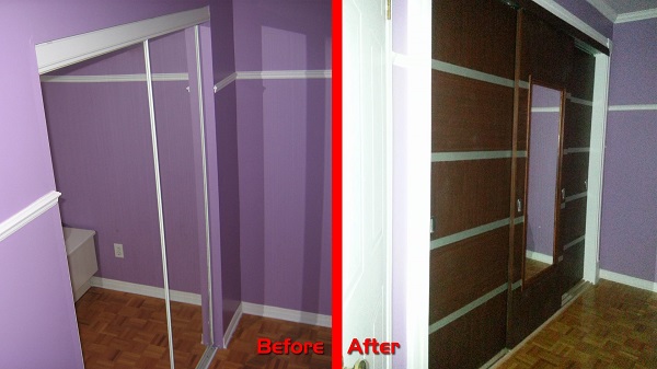 Before and after closet remodeling